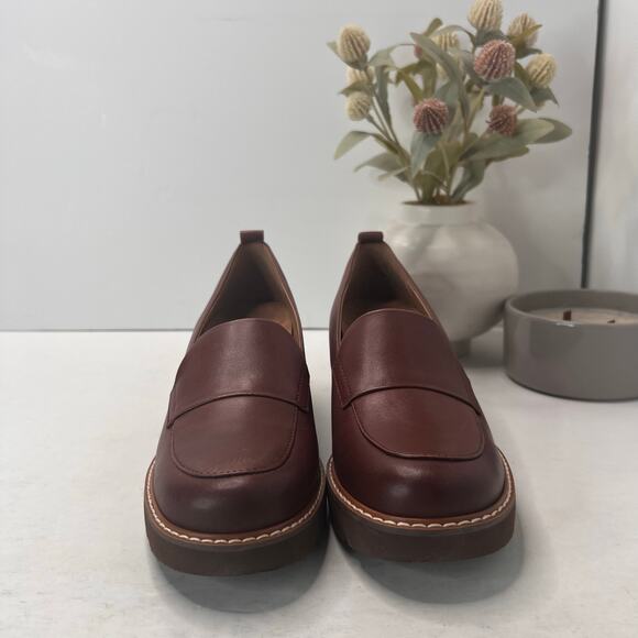 Vionic Willa Wedge Leather Slip On Comfort Loafers Brown Women 6 Light Wear - Picture 2 of 11